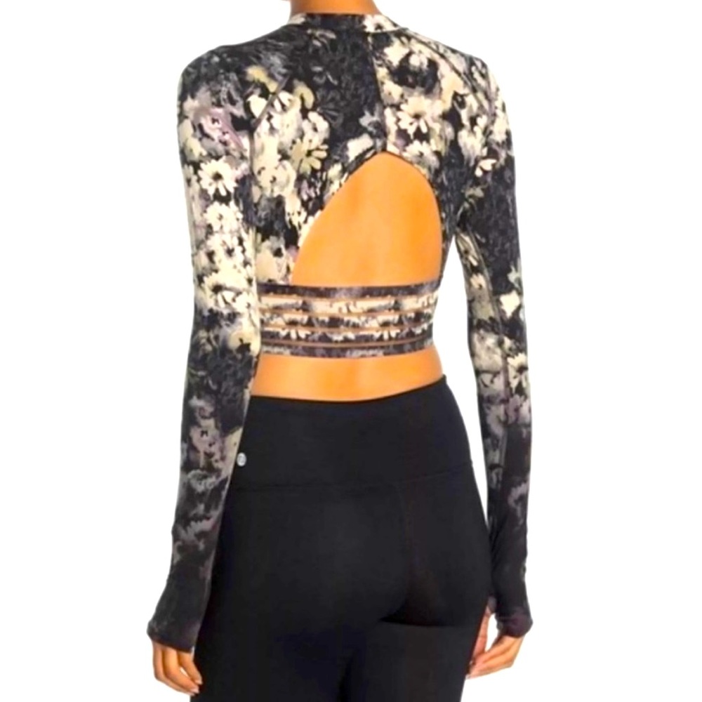 EUC Free People Floral Crop Top Open Back